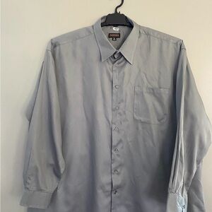 Zan zara Gray Men's Dress shirt button front 19 36/37